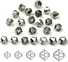 Czech Bicone Crystal Beads Crystal Platinum Steel Half coated Rondelle Diamond