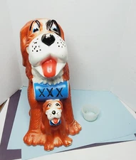Vtg Saint Bernard Child’s Bank Bankers Systems Inc Hard Plastic 10” Mom & Puppy