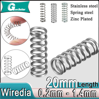 Druckfeder 20 mm Länge，Draht 0,2mm-1,4mm，Φ 1,5-25mm  Stahlfedern，Rückstellfedern