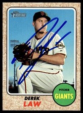 2017 Topps Heritage Derek Law San Francisco Giants #661 Signed