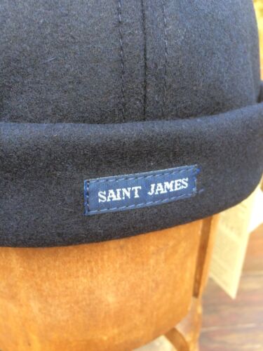 Saint James Navy Skull Cap. Size adjustable Marin Miki A soft & warm wool - Picture 12 of 12