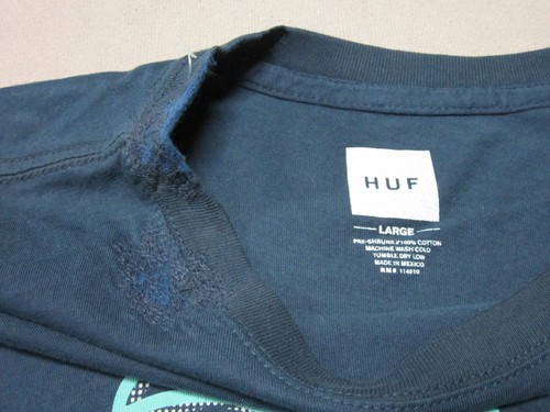HUF MENS DARK NAVY BLUE SIGNATURE TURQUOISE GRAPHIC S/S T SHIRT SIZE LARGE NEW - Picture 5 of 5