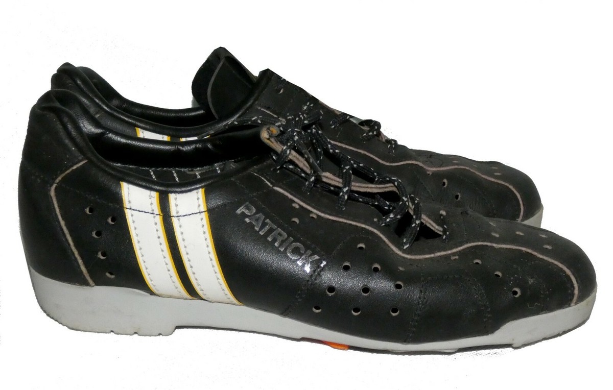 Patrick anciennes chaussures vélo homme en cuir noir taille 39 vi
