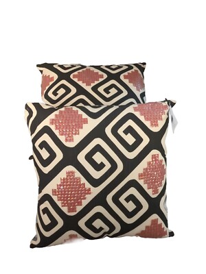 Nate Berkus Abstract Design Sequin Decorative  Throw Pillows 18x18 100% Cotton