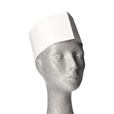 100 Einweg Papier Schiffchen M&uuml;tze wei&szlig; gr&ouml;&szlig;enverstellbar