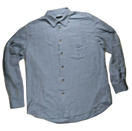 Canali  Shirt Mens XL Chambray Blue Cotton Made in Italy Designer - Picture 2 of 10