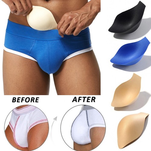 Men's Bulge Pouch Pads Enhance Cup Penis Enlarger Underwear Push Up Inner Boxer - Zdjęcie 2 z 18