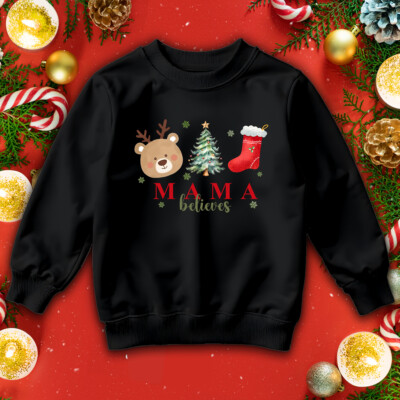 Personalisierte Jungen Mädchen Rentier Weihnachten Pullover Sweatshirts für Kinder #MC
