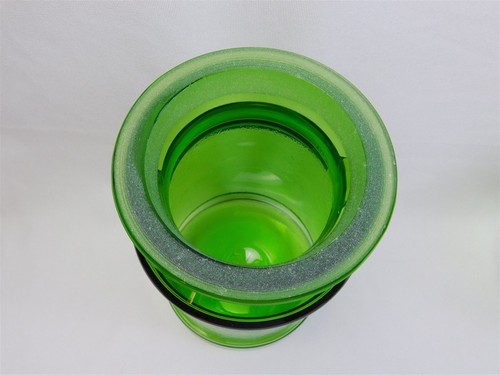 Juego de 3 latas de leche de vidrio texturizado verde LE Smith de colección con tapas - Imagen 5 de 23