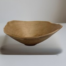 Jerry Smith Hand Turned Maple Burl Wooden Signed Bowl 5.5" W 2.25" D