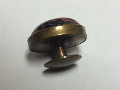 Vintage Copper/brass Button W/stone - Picture 9 of 9