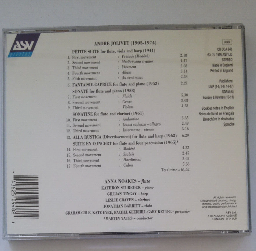 Andre Jolivet: Chamber Music. Anna Noakes - Bild 2 von 2