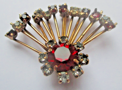 Broche Ancienne Plaquée Or 18K Avec Onyx Noir - Bijou Vintage Parfait état