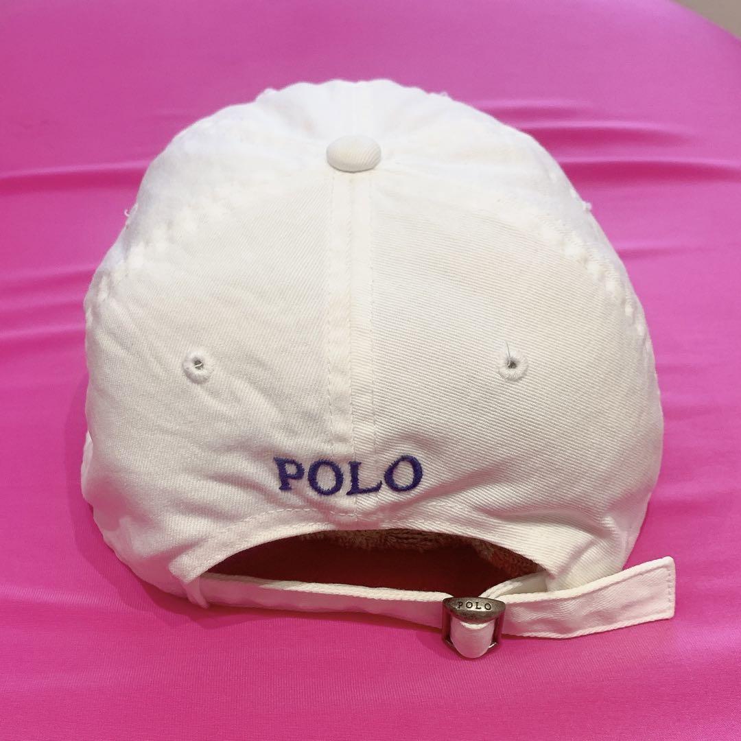 90S Vintage Polo Ralph Lauren Pony Embroidery White 6 Panel Cap