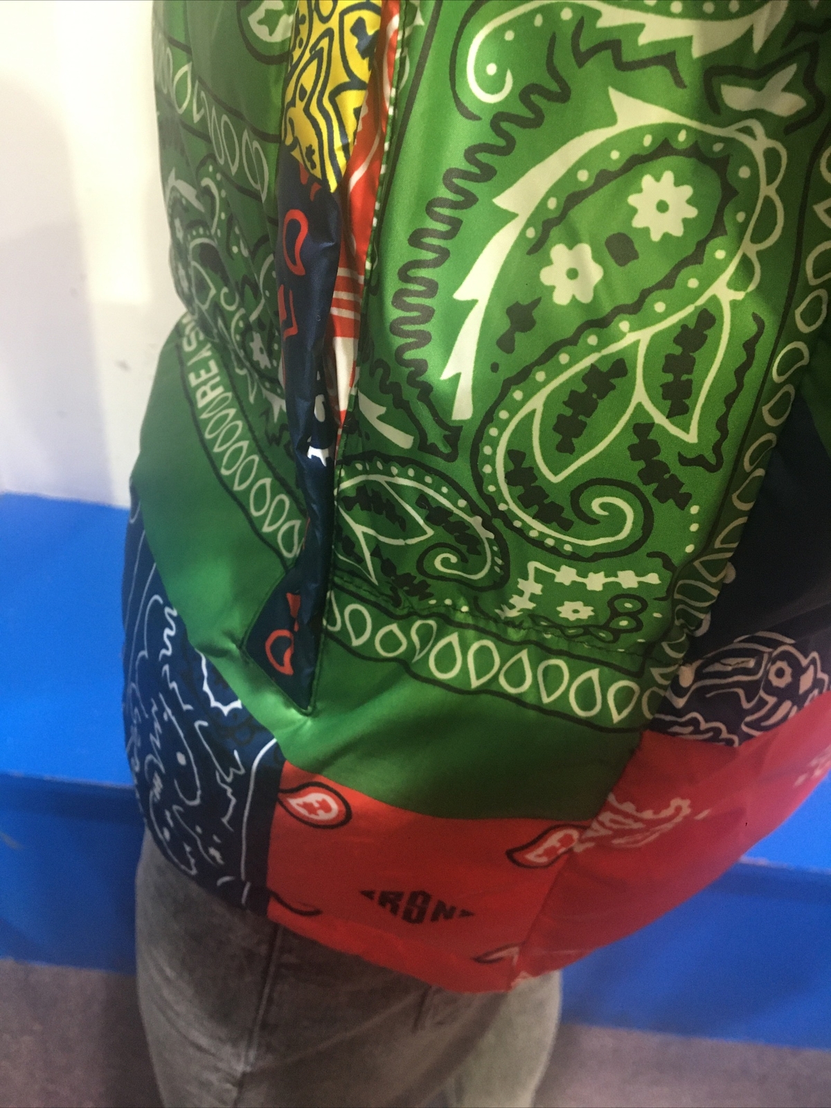 REASON BRAND MULTI COLOR BANDANA PUFFER 