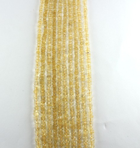 Real Hermoso Botón Facted Citrine Collar Strand 18" Plata Esterlina 925 - Imagen 3 de 9