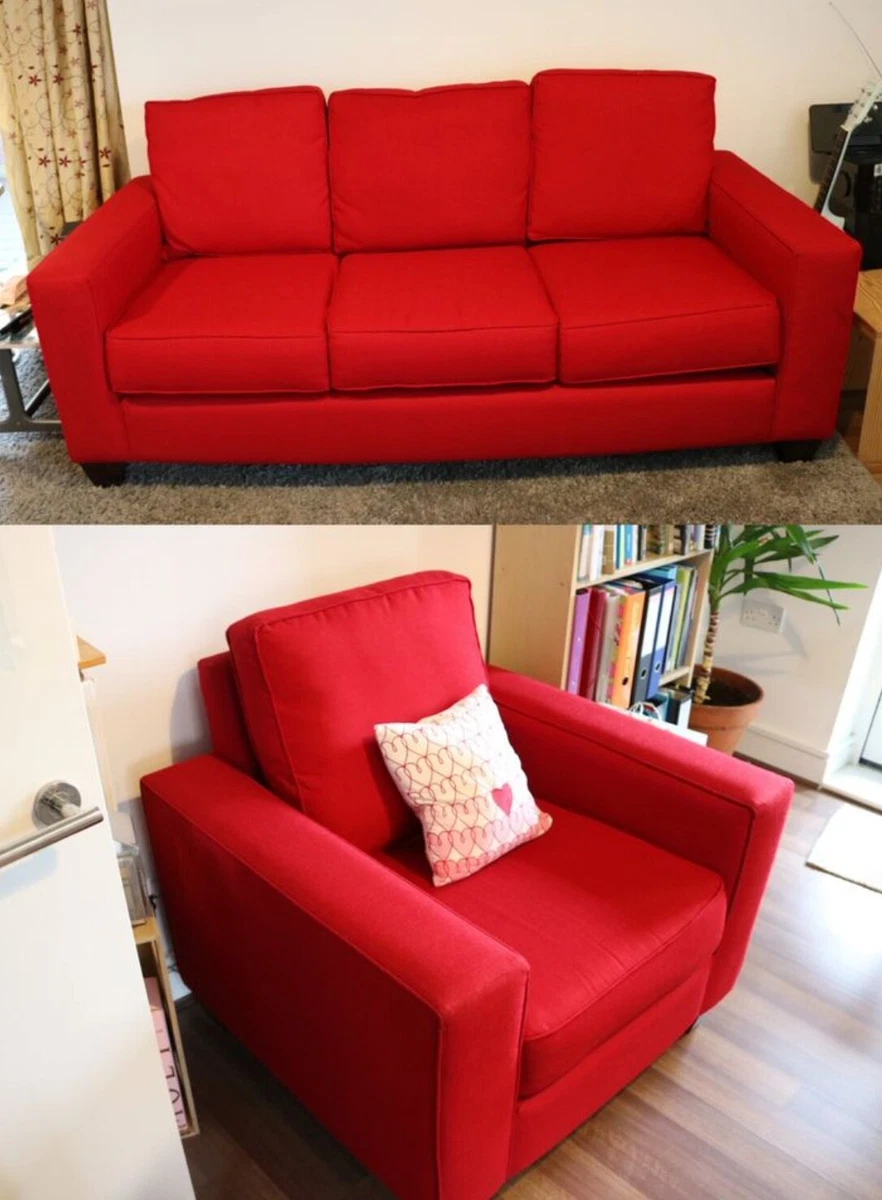 Habitat Red Sofa Set 2 Sofas For 300