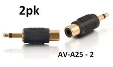 2pk RCA Female Jack to 3.5mm Mono Plug Audio Adapter