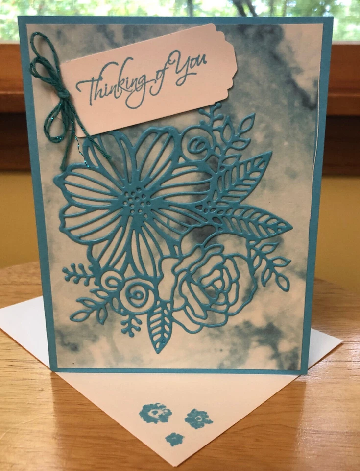 Delicately Cut Floral  Card - Hand Stamped  - Blank Inside - Stampin' Up - Image 4 of 4