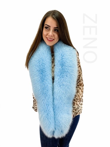 light blue fur shawl