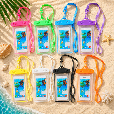 2X Wasserdichte Handyhülle IPX8   Smartphone Tasche bis 7 Zoll mit Trageband