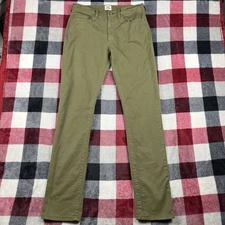Flint And Tinder Slim Fit Pants Mens 32x34 Olive Green Stretch Fit Chino