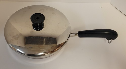 Revere Ware 8” Fry Pan Skillet Copper Clad Stainless Steel & Lid Rome N.Y. USA - Picture 4 of 14