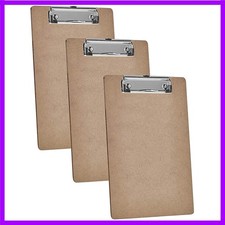 Clipboard Memo Size A5 9 1/8 x 6 3/8 Low Profile Clip Hardboard 3 Pack