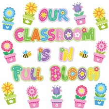 31 PCS Spring Bulletin Board Decorations Flower Cutouts Classroom Wall Decor