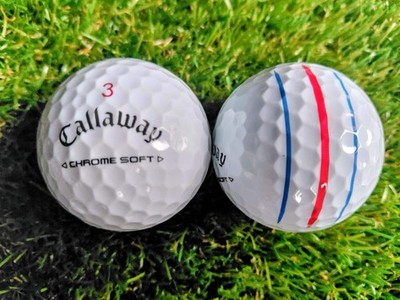 12 x 2024 Callaway Chrome Soft Triple Track White Golfbälle Pearl/A Klasse