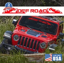 OFF-ROAD Red Windshield Banner Sticker Decal Fit Jeep Wrangler JK JL TJ Trucks
