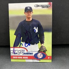 2003 DONRUSS CHIEN-MING WANG THE ROOKIES #15  AUTOGRAPHED