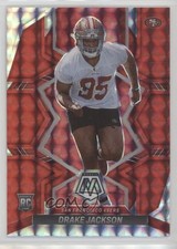 2022 Panini Mosaic Rookies Red Mosaic Prizm Drake Jackson #394 0ky0