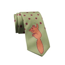 Squirrel Acorns Tie Funny Cute Sarcastic Graphic Novelty Necktie