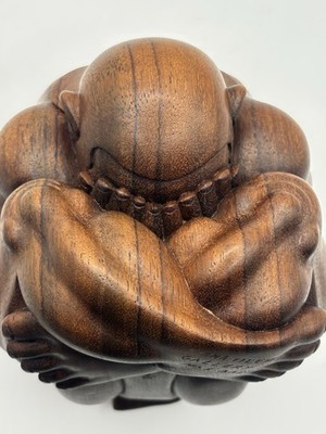 Authentic Balinese Ebony Wood Crying Yogi Sculpture Stamped Njana Tilem Gallery
