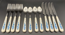Vintage Corelle Blue Velvet Rose 12pc Flatwar...