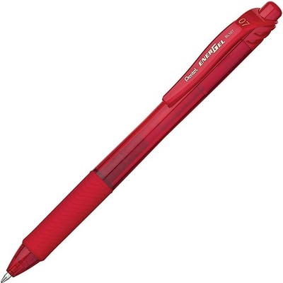Pentel Energel-BL107-BX Tip Retractable Pen, 0.7 mm - Red (Pack of 12) Modern Re