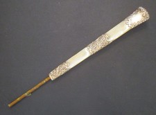 Vintage Antique "Gold" and Mother of Pearl "11" Parasol Handle