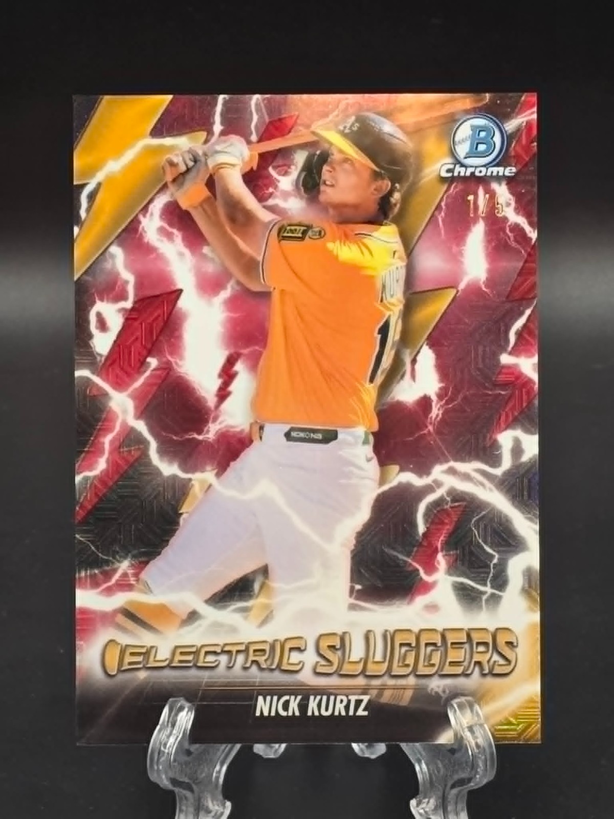 2026 Bowman Electric Sluggers Nick Kurtz ES-22 Red Mojo 1/5