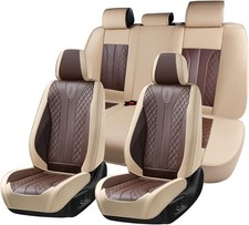 Front and Back Seat Covers for Cars Leather Car Seat Cover Full Set 5 Seats Wate