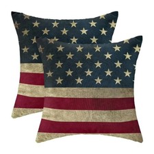 4th of July Pillow Covers 18x18 Set 18" x Pack 1 , American Flag