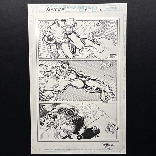 Marvel Savage Hulk Original Comic Art Page 31 by Pasqual Ferry & Al Milgrom