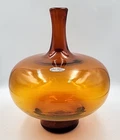 Vintage Blenko Glass #6521 Decanter NO STOPPER in Honey designed by Joel Myers