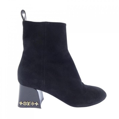 LOUIS VUITTON Boots Women's Size 36.5 Black Suede