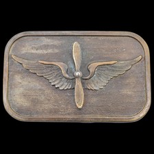 Army Air Corps Crest Insignia Air Force Pilot Association Vintage Belt Buckle