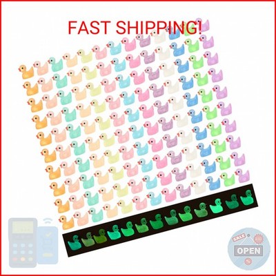 GADIEDIE 260pcs Luminous Mini Resin Ducks,Glow in The Dark Tiny Duck for Home Hi