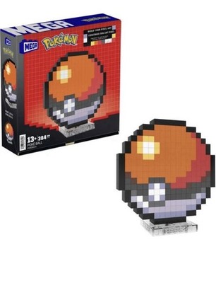 Mega Bloks - Pokemon Classic Poke Ball, Pixel Art, 342 Piece Building Toy Set 