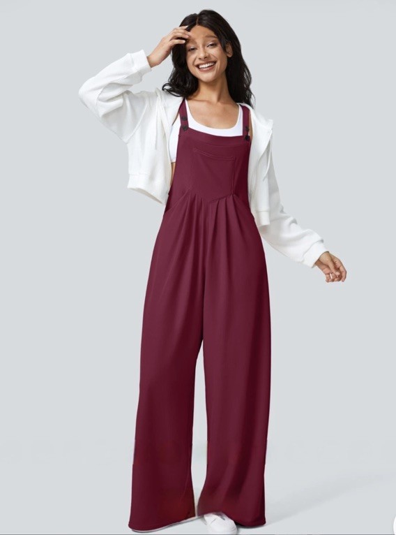 Halara Women's Overalls Waffle Casual Wideleg Size large (regular length)