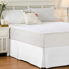 Twin Tailored Bedskirt 14" drop 5 pleats - 50/50 Poly Cotton Percale - White