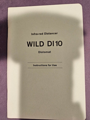 WILD HEERBRUGG  DI10 USERS MANUAL FOR INFRA-RED DISTANCER, DISTOMAT